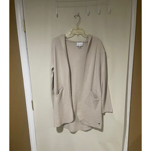 NWOT MILANO ACTIVE Beige Hooded Cardigan Women Size M